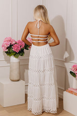 Romantic Cottage Eyelet Tiered Maxi Dress