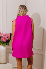 Spritz Chic Side Tie Mini Dress in Fuchsia