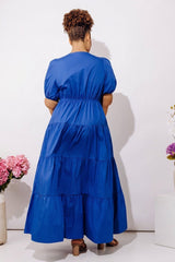 Laughs On The Patio Front Tie Poplin Maxi Dress Curves
