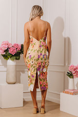 Enchanted Evening Floral Embroidered Midi Dress