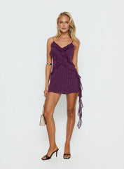 Kinara Ruffle Mini Dress Purple