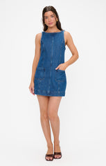 Boulevard Mini Dress ~ Reservoir Blue