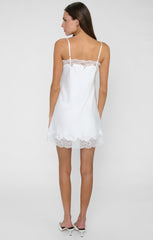Celine Mini Dress ~ Ivory Luxe Satin