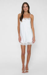 Celine Mini Dress ~ Ivory Luxe Satin