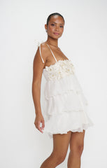 Gabriella Mini Dress ~ White Enchanted Embellishment