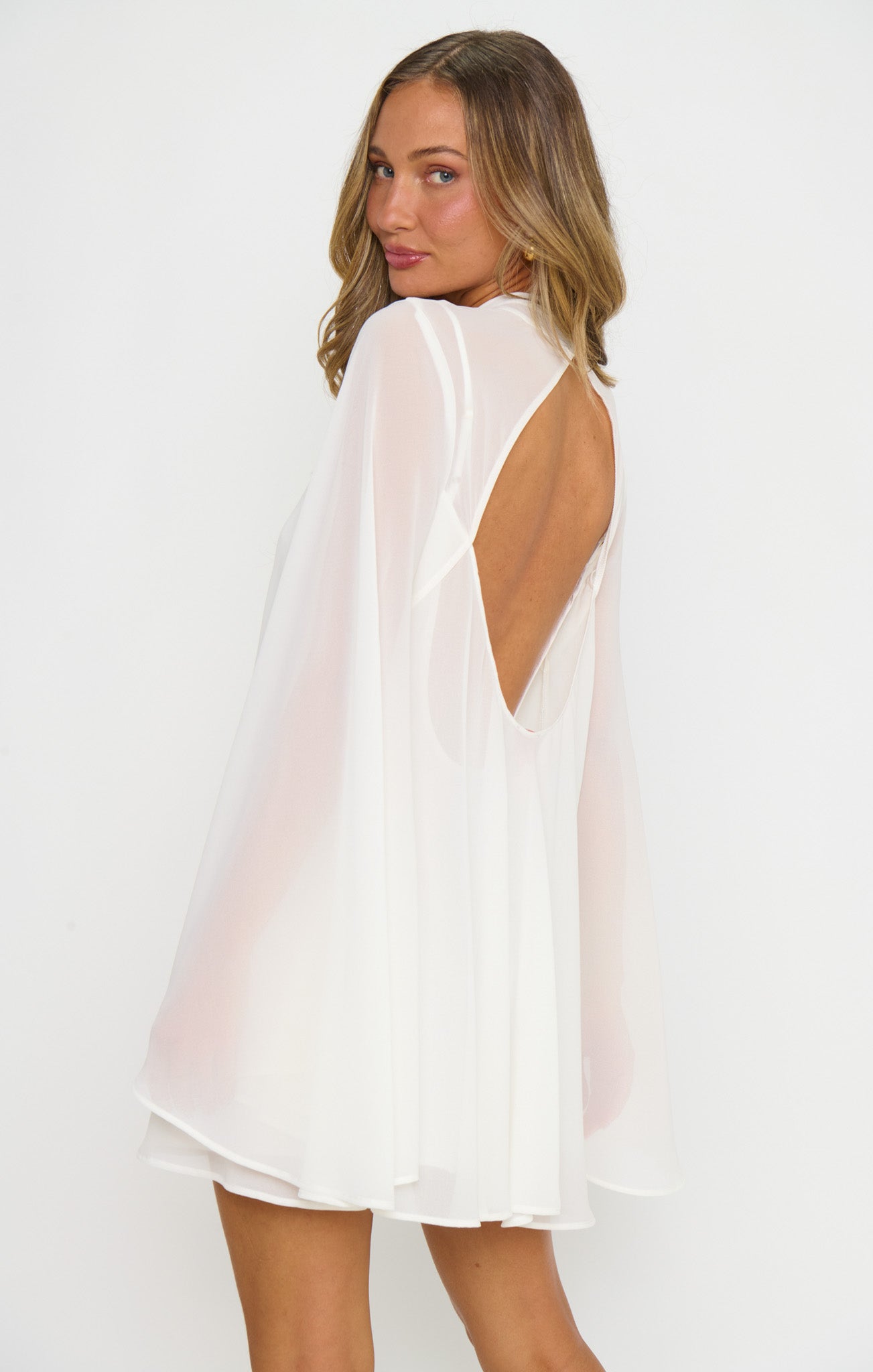 Katelyn Mini Dress ~ Wedding Cake Chiffon