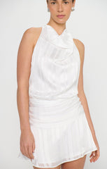 Brynn Mini Dress ~ Shadow Stripe White