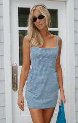 Emery Mini Dress ~ Navy Gingham