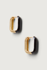 HALF BLACK ENAMEL HOOPS