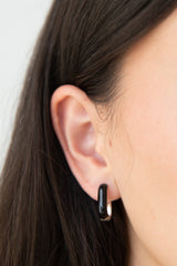 HALF BLACK ENAMEL HOOPS
