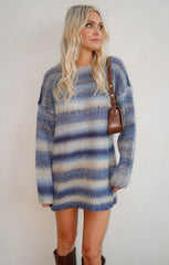 Canyon Tunic Sweater ~ Midnight Blue Knit
