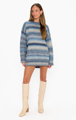 Canyon Tunic Sweater ~ Midnight Blue Knit