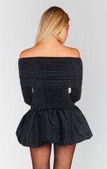 Charlize Mini Dress ~ Black Dancing Queen Shine