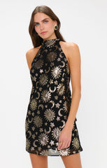 Lisa Mini Dress ~ Celestial Shimmer Chiffon