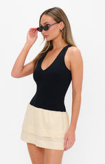Kenna Mini Dress ~ Black and Cream