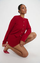 Marguerite Cardigan Dress ~ Lover Red Knit
