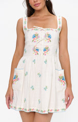 Demi Mini Dress ~ Wild Meadow Embroidery