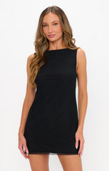 Kiki Mini Dress ~ Black Mesh