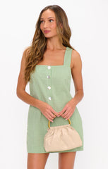 Everly Mini Dress ~ Field Green Gingham