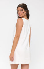 Everly Mini Dress ~ White Linen