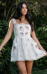 Demi Mini Dress ~ Wild Meadow Embroidery