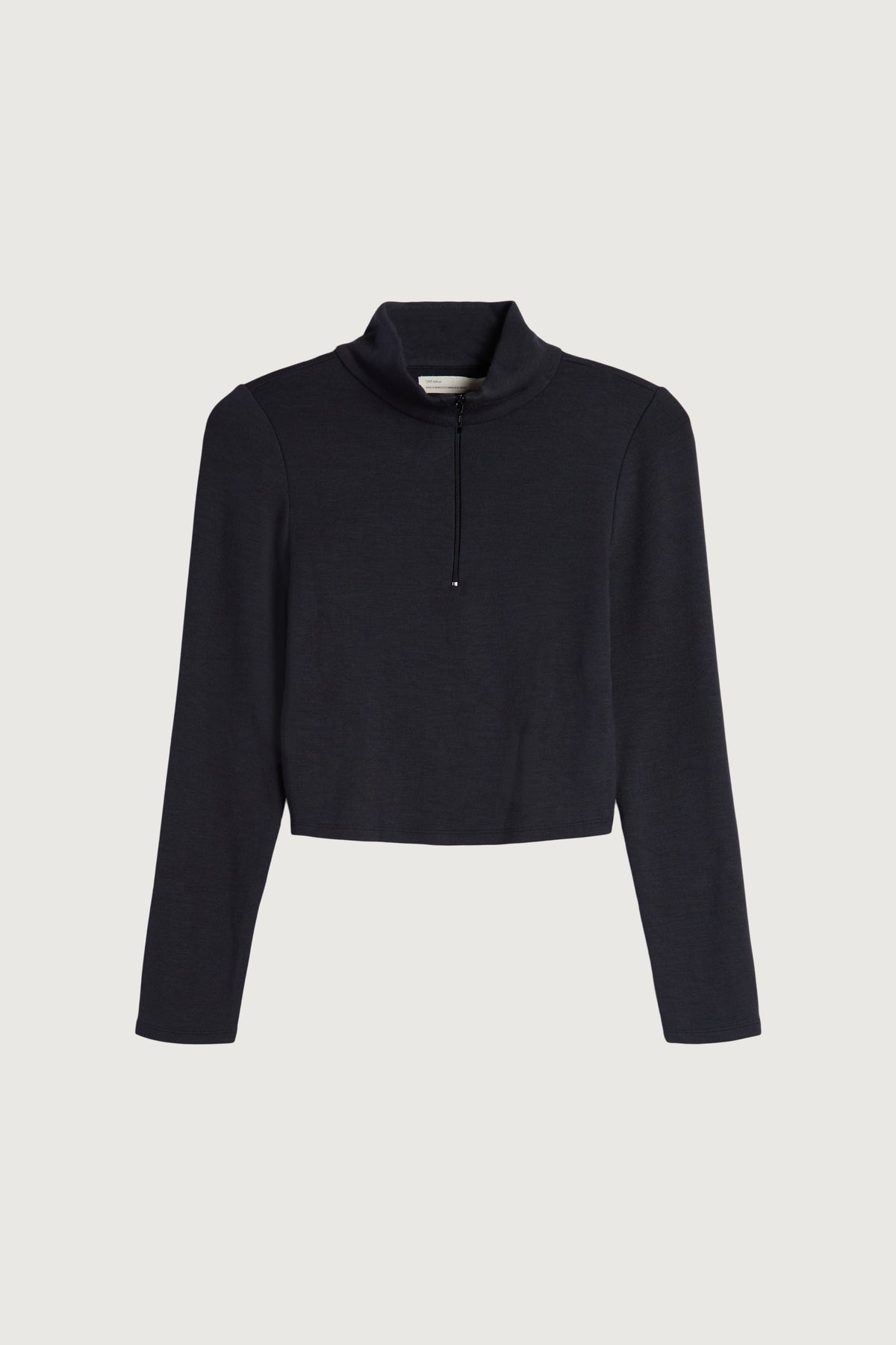 CROPPED QUARTER ZIP LONG SLEEVE TOP