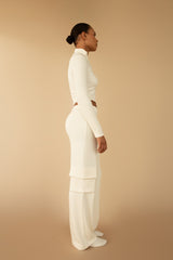 CROPPED QUARTER ZIP LONG SLEEVE TOP