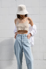 CROPPED CROCHET KNIT TANK