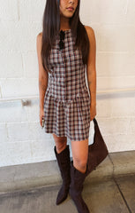 Meester Mini Dress ~ Saddle Plaid