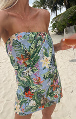 Laurie Mini Dress ~ Blue Jungle Mirage