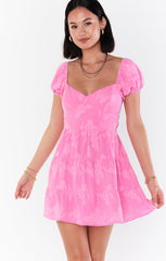 Cathy Mini Dress ~ Pink Clip Floral