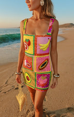 Lets Go Mini Dress ~ Fresh Fruit Embellishment