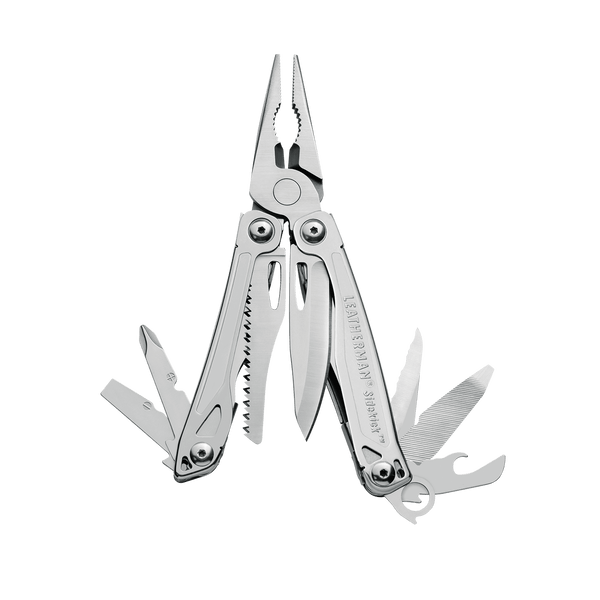 Leatherman Sidekick Multitool i rustfrit stål foldet, med nylonskede