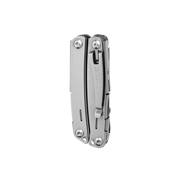 Leatherman Sidekick Multitool foldet, viser værktøjer og detaljer.