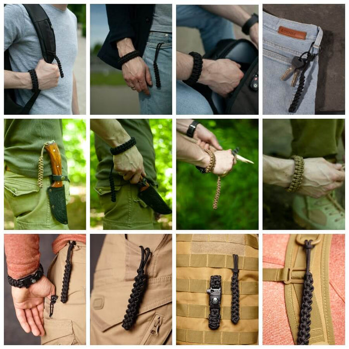 Lizzard Firestarter, Sort Paracord.Sale