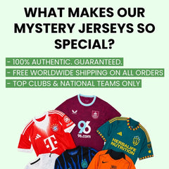 100% authentic mystery football jerseys with free worldwide shipping and top club and national team shirts guaranteed.