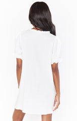 Ellen PJ Dress ~ White Crinkle Gauze