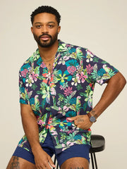 The Canopy (Rayon Sunday Shirt)- Navy - Image 1 - Chubbies Shorts
