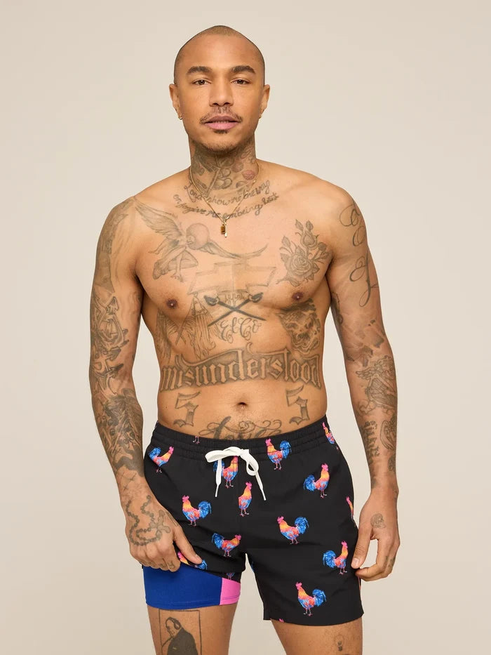 The Cockadoodle Doozies 5.5" (Classic Lined Swim Trunk) - Image 1 - Chubbies Shorts