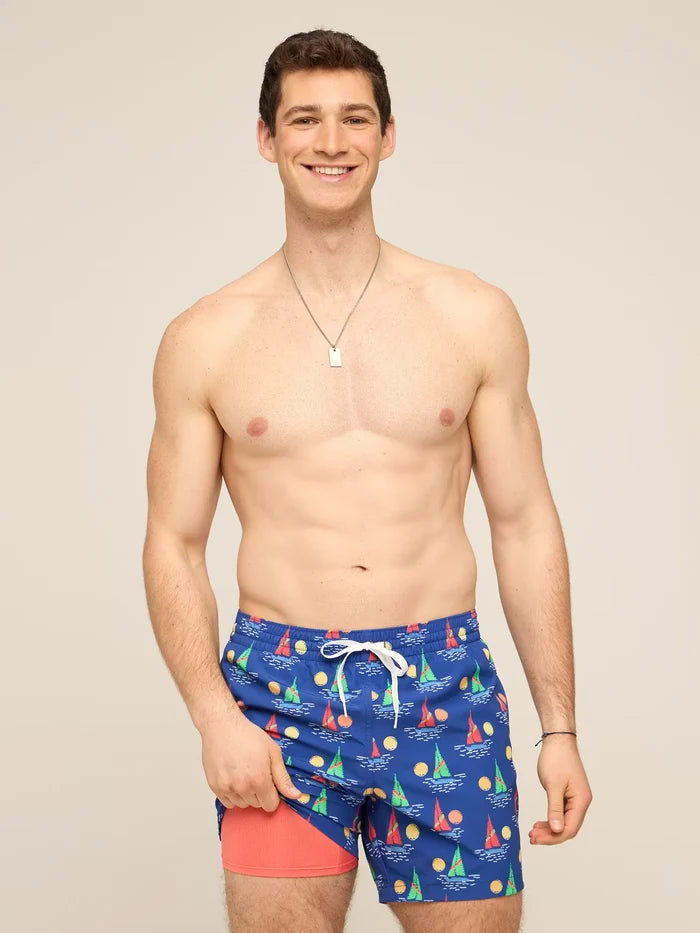 The Come Sail Aways 5.5" (Classic Lined Swim Trunk) - Image 1 - Chubbies Shorts