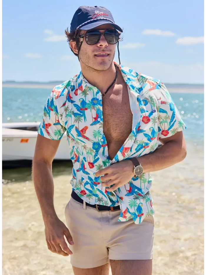 The Flock Party (Performance Friday Shirt)- White - Image 9 - Chubbies Shorts