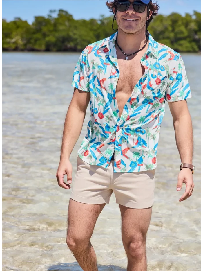 The Flock Party (Performance Friday Shirt)- White - Image 8 - Chubbies Shorts