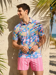 The Garden Glow (Range Polo)- Powder Blues - Image 2 - Chubbies Shorts