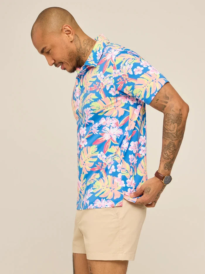 The Garden Glow (Range Polo)- Powder Blues - Image 3 - Chubbies Shorts