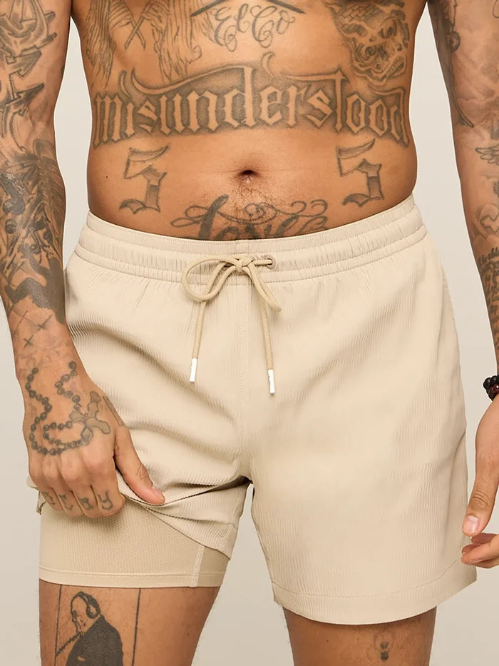 The Khakinator 5.5" (Textured Lined Swim) - Image 1 - Chubbies Shorts