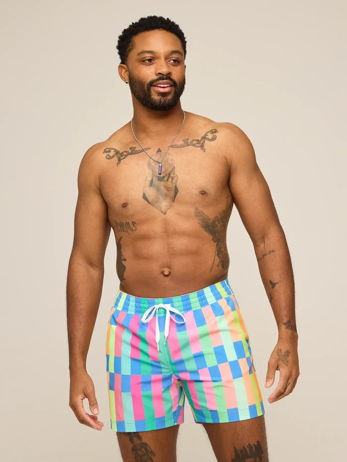The Technicolor Stitches 5.5"(Classic Swim Trunk) - Image 1 - Chubbies Shorts