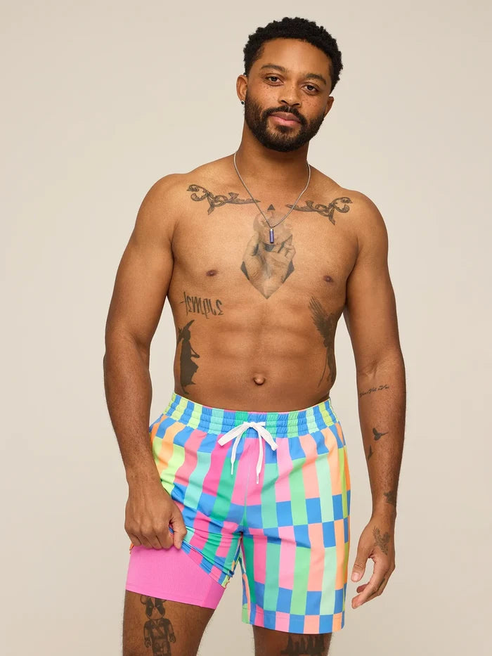 The Technicolor Stitches 7" (Classic Lined Swim Trunk) - Image 1 - Chubbies Shorts