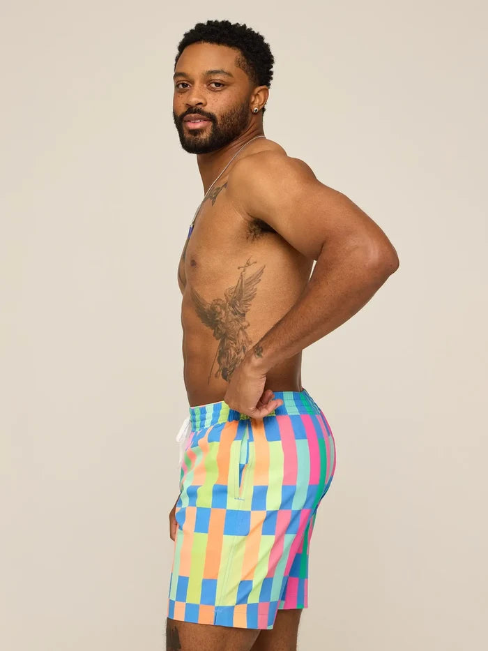 The Technicolor Stitches 7" (Classic Lined Swim Trunk) - Image 3 - Chubbies Shorts