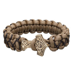 Nordisk stil Thor's Hammer armbånd med paracord og Mjølner vedhæng.