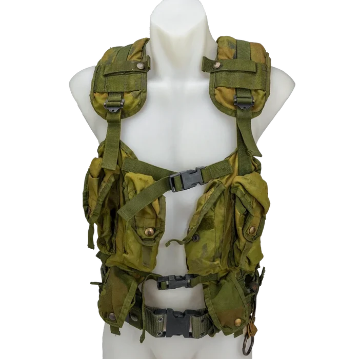 USGI 1st Gen Woodland Load Bearing Vest w/ Belt - Large - Film Production Used - Combat Vests & Rigs